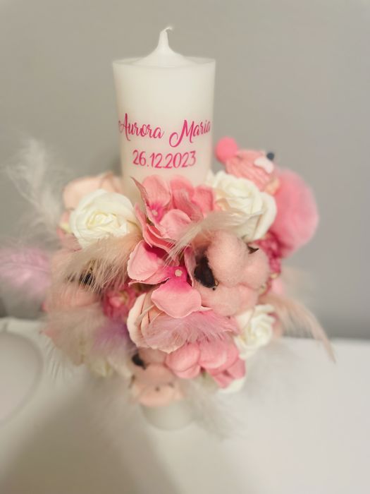 Lumanari botez realizate manual