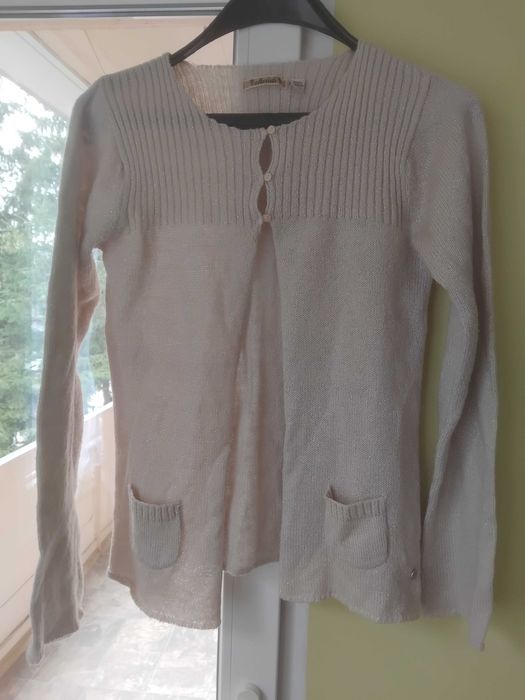 Оригинална дамска жилетка цвят пепел от рози с ламе