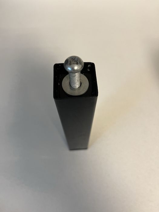 Picior metalic patrat negru somiera cu inaltimea  de 17 cm