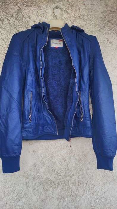 Vand geaca dama, albastra, din piele ecologica, marimea M