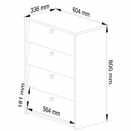 Pantofar 4 usi, 60cm Import