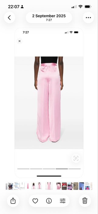 Twin Set сатен панталон с висока талия и лого