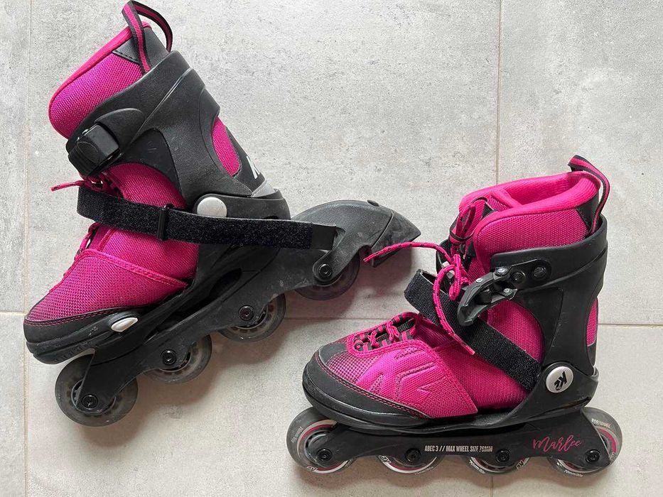 Ролери INLINE К2 32-37 GIRL, Шлем, наколенки, налакътници, ръкавици