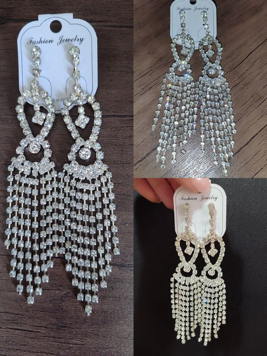 Серьги вечерние со стразами