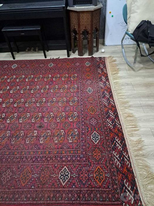 Туркменский старинный ковер ручной работы .