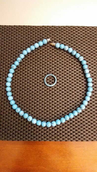 Бусы и кольцо бирюза