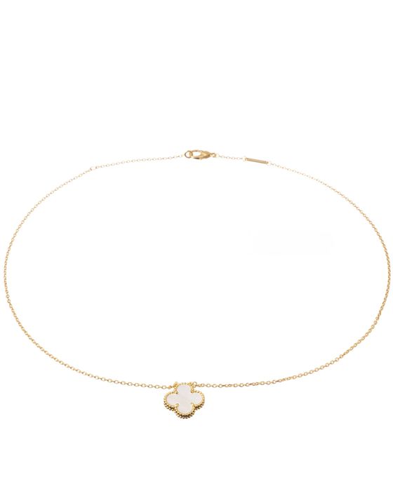 Златно дамско колие с детелина от бял седеф, Van Cleef & Arpels VCA