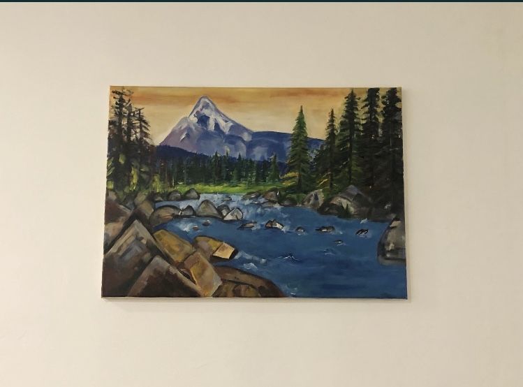 Картина с акрил пейзаж