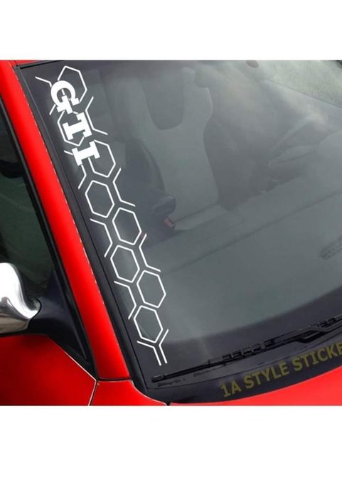Стикер за Golf GTI бяло, червено, черно