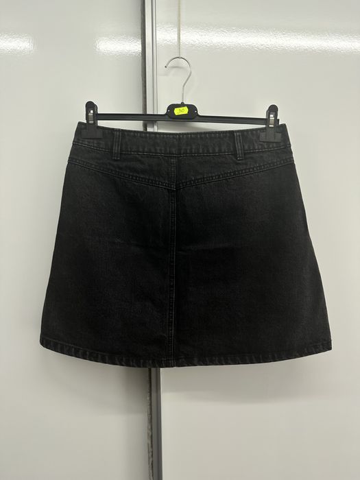 Fusta neagra denim cu capse