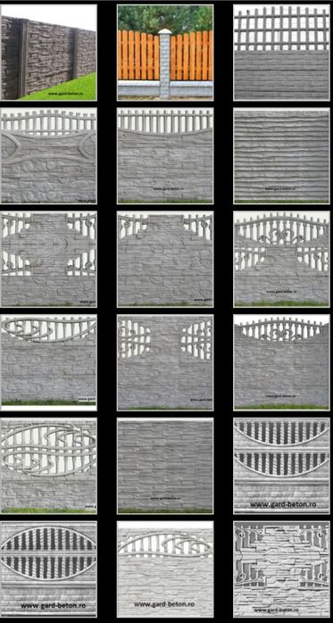 Gard placi beton boltari pavaje fier forjat borduri spalieri coame