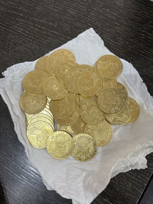 Vand monede placate cu aur de 24k Frank Iosif 4 ducat 1915