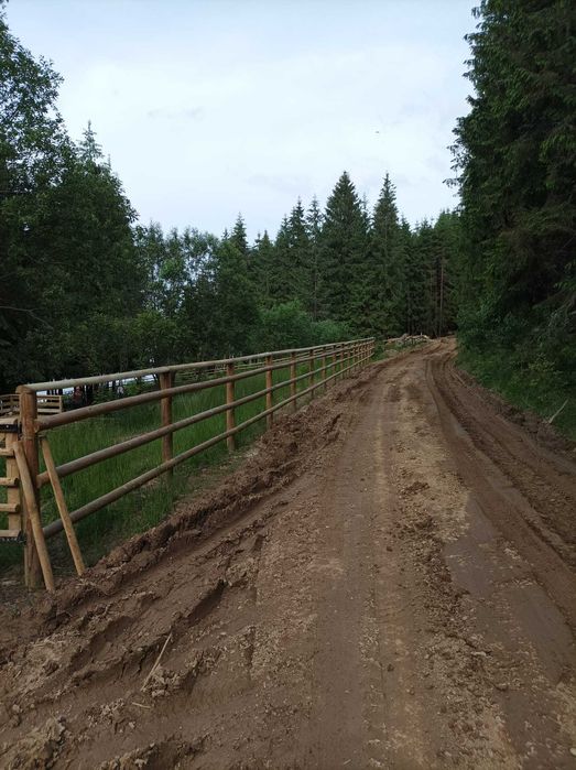 Gard din lemn rotund rustic tratat! - TIP RANCH AMERICAN - SEMIROTUND