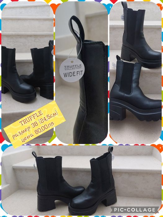 НОВИ!!! Дамски високи боти от естествена кожа на платформа