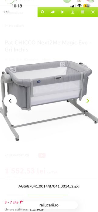 Pat CHICCO Next2Me Magic Evo - Gri