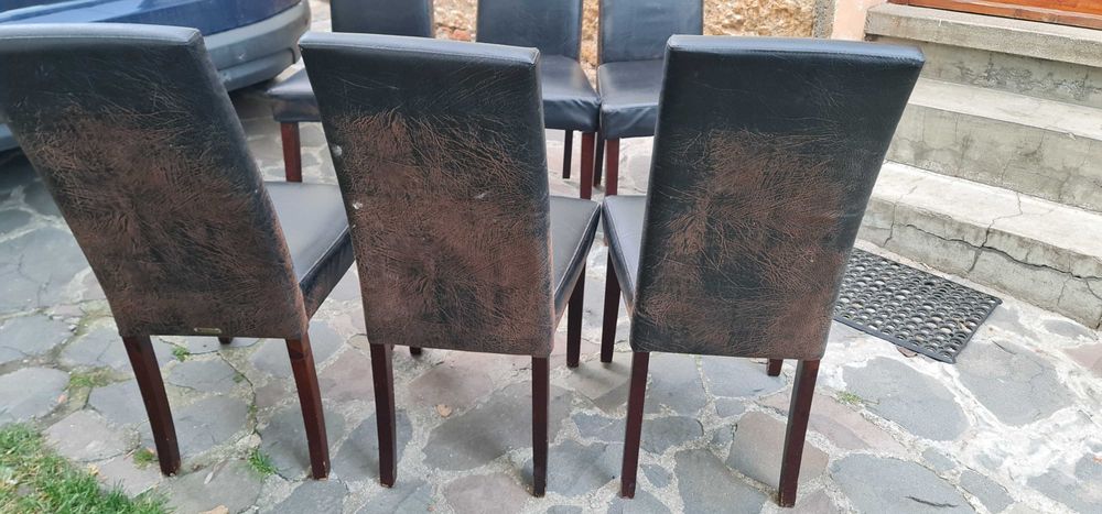 Vand 7 scaune masa din piele naturala Wolf Möbel din Germania
