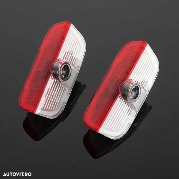 Set Logo Proiectoare Lampi 3D LED Lumini Usi Portiere VW R Line