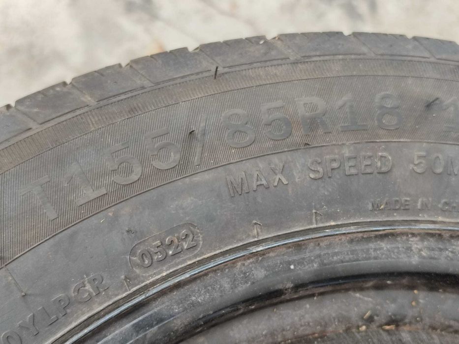 Roată de rezervă slim 5x120 T155/85 R18 DOT 0522 BMW X5 E70 M Sport Cod: 835A01 (3D)
