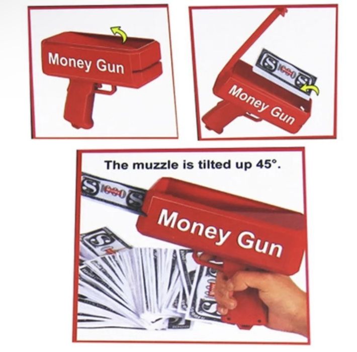 Диско парти Пистолет изстрелване на пари money gun пистолет за пари