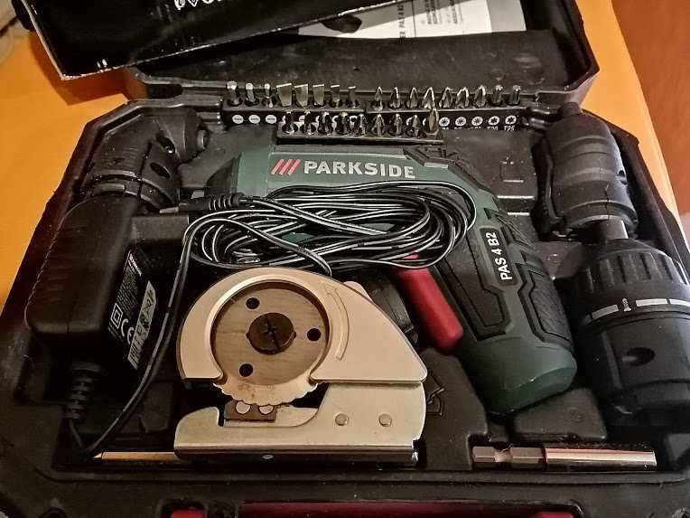 Акумулаторен Винтоверт с 4 приставки PARKSIZE Чисто Нов+Подарък