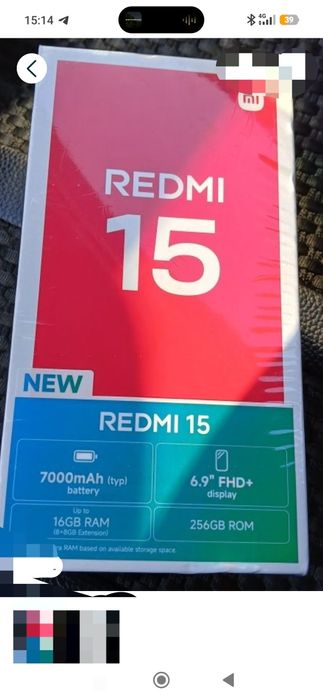 Redmi 15 256 GB rom 8+