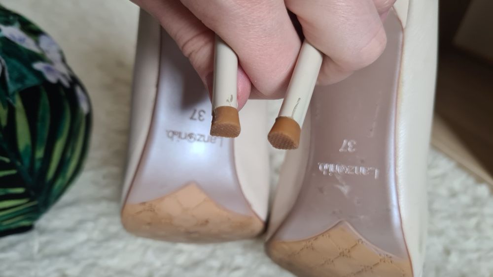 Pantofi bej din piele 37 Lanzony & b ivory strasuri cristale