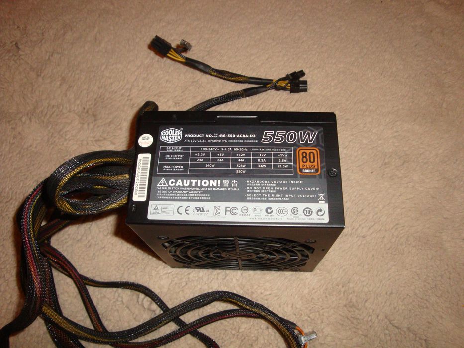 Sursa calculator cooler master GX550 550W 44A 12v 528w doar pe 12v