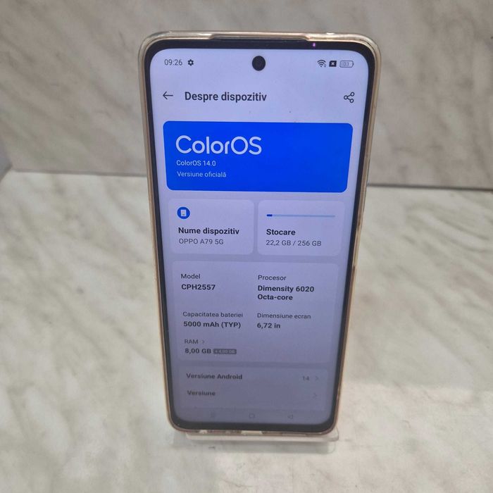 Telefon OPPO A79 5G 256GB 8GB RAM Dual SIM Negru Zeus Amanet 32156