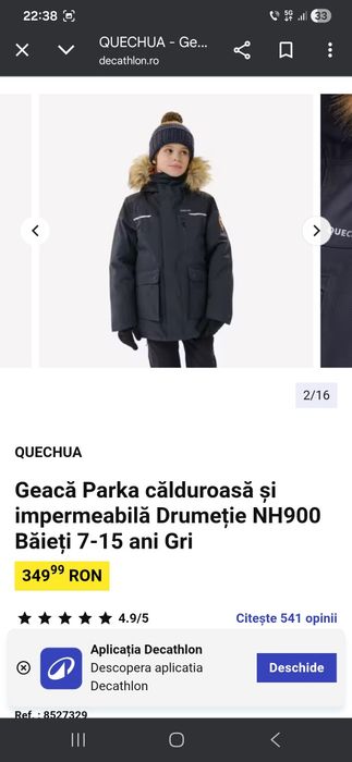 Geaca baieti decathlon mar 7-8ani