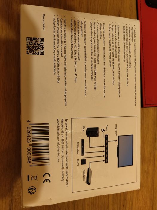 Switch HDMI 4 în 1 Feintech 8K 60Hz sau 4K 120Hz