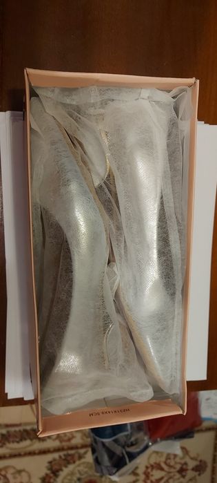 Pantofi, balerini argintii masura 40