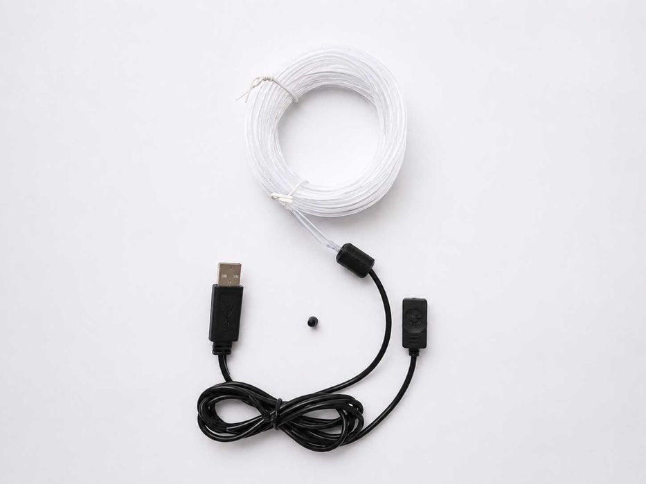 Banda LED RGB auto 3M, 7 culori, control pe fir, alimentare USB