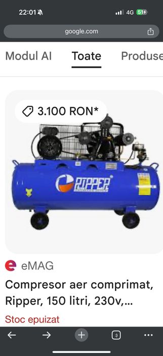 Compresor aer comprimat Ripper 150 litri