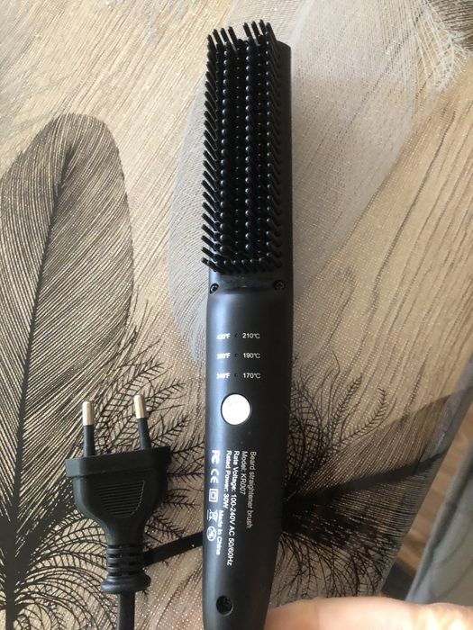 VIKICON Гребен за изправяне на брада за мъже, професионална четка за изправяне на брада