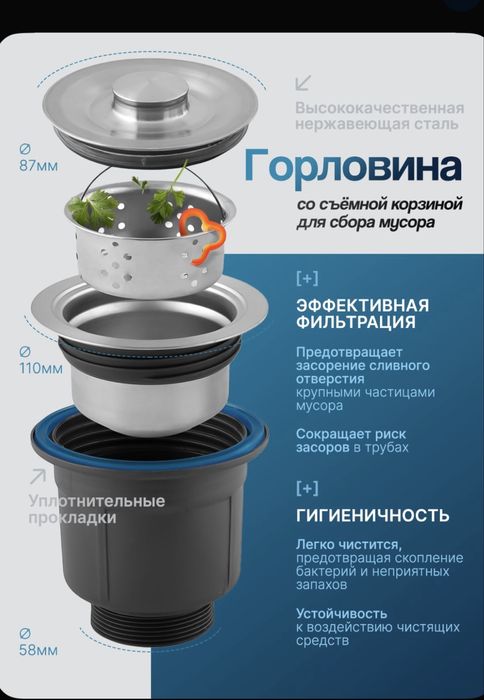 Сифон, для металлической раковины