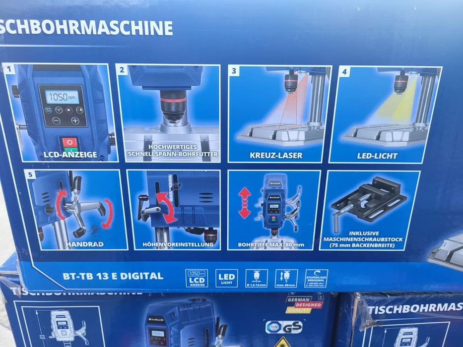 Einhell BT-TB 13 E дигитална колонна бормашина с менгеме