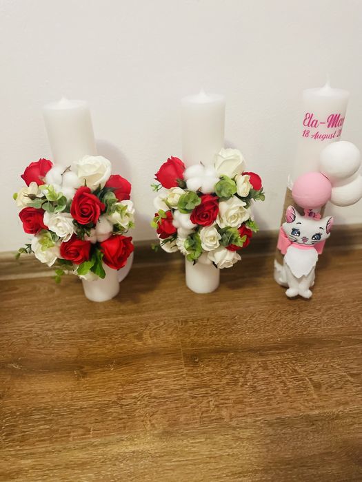 Lumanari botez realizate manual