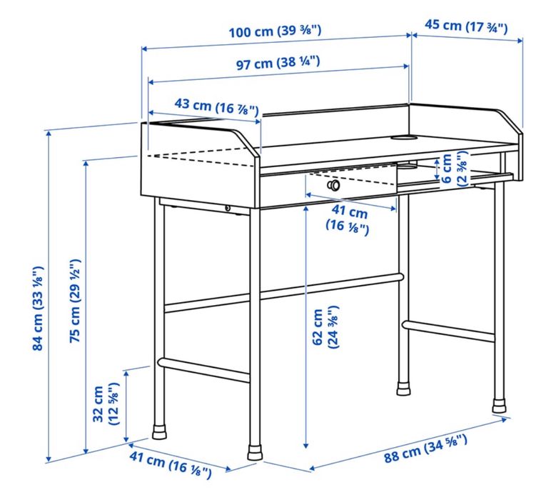 Сиво бюро (с възможност за комплект)