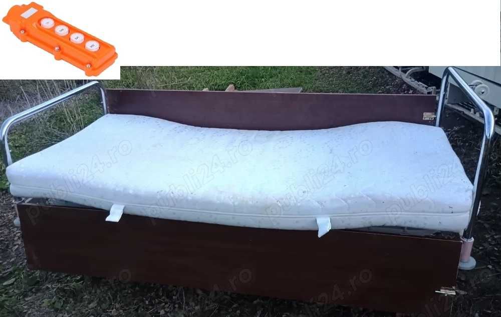 Pat electric medical de spital 3 functii sau multiple cu telecomanda