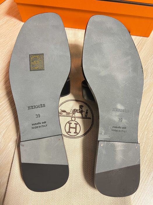 Hermes дамски кожени чехли