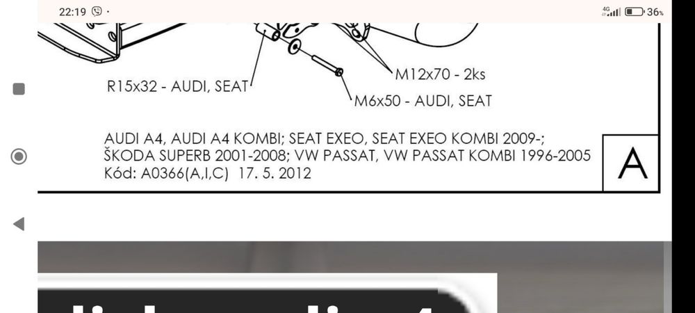 Теглич за  Audi,Ауди А4, Seat, Skoda, VW passat