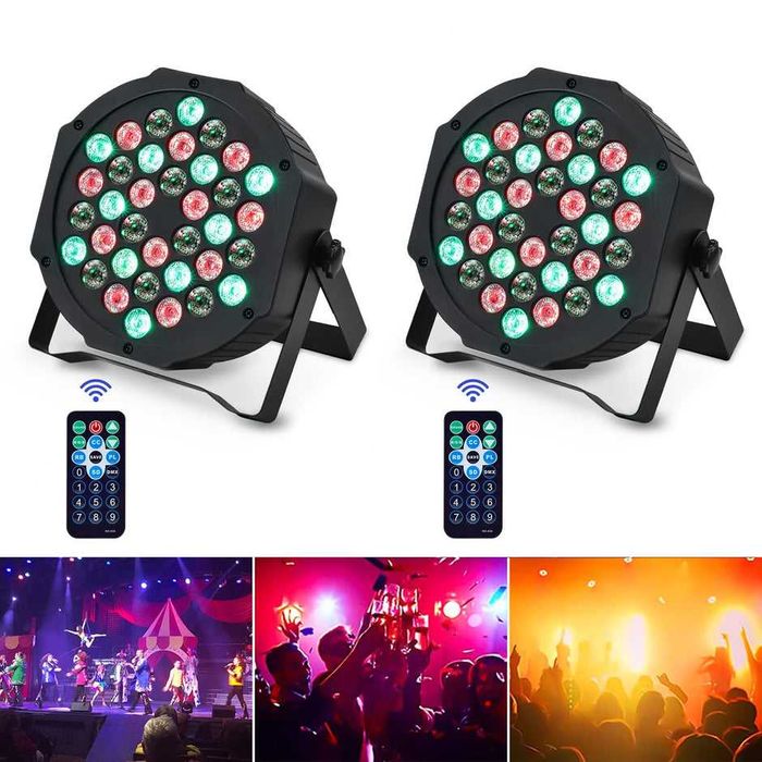 Set 2 buc. spot LED Par 36 LED 72 W Disco RGB DMX512