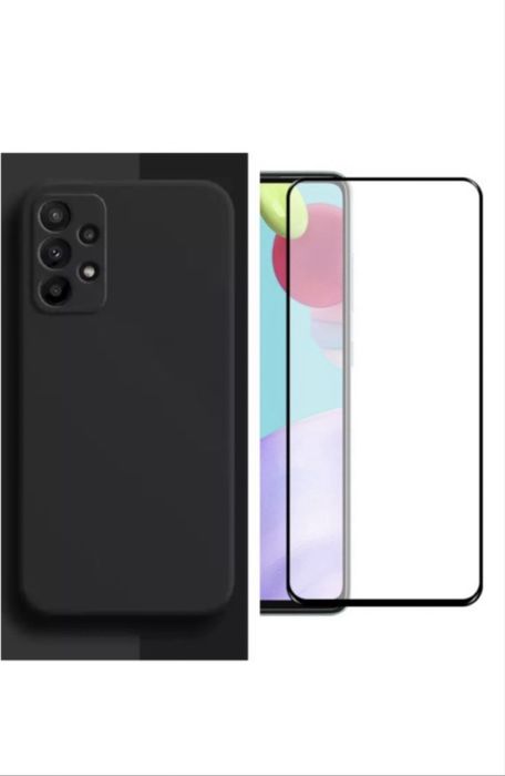 Samsung A13/A23/A15/A25/A16/A17/A26 Husa Alcantara +Sticla Full Cov 9D