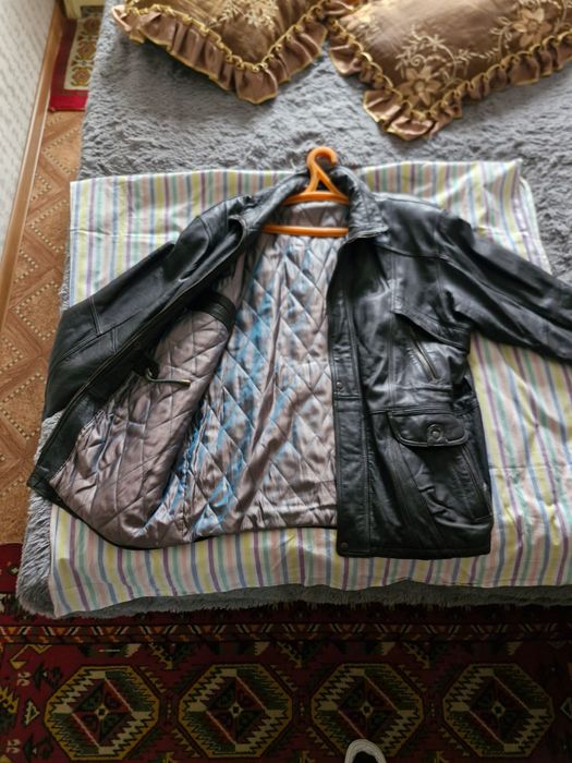 Куртка мужская кожаная теплая