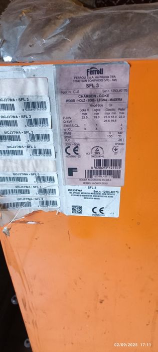 Котел, чугунен, комбиниран за пелети и дърва Ferolli F3