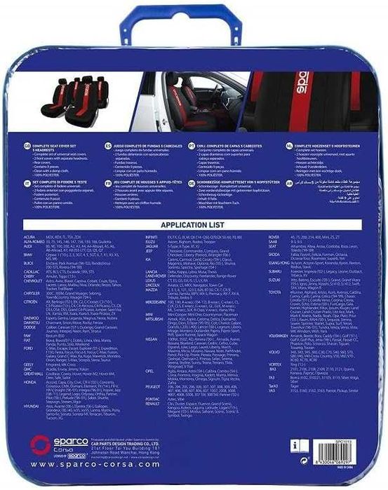 Комплект калъфи за седалки SPARCO - Черно/Сиво - 2мм Пяна.