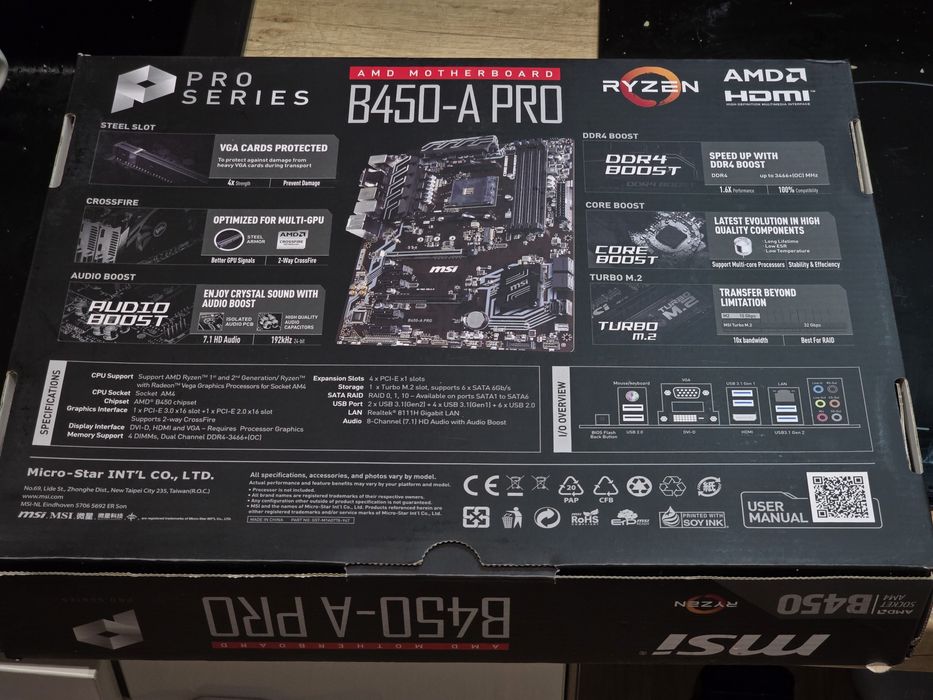 Placa de baza MSI B450-A PRO