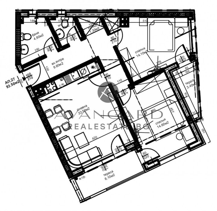 оф.25131 Тристаен апартамент/ Кючук Париж