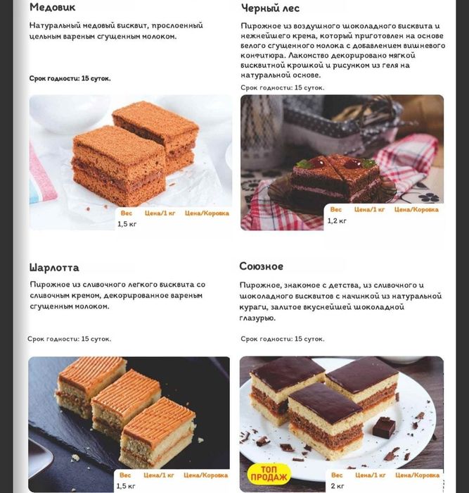 кондитерские изделия