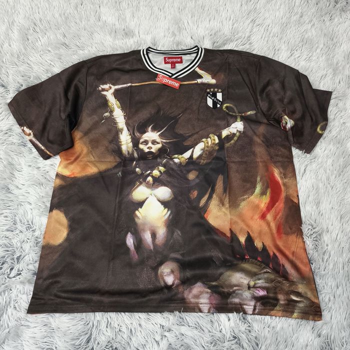 SUPREME x Frank Frazetta унисекс тениска джърси оувърсайз  размер XL Н